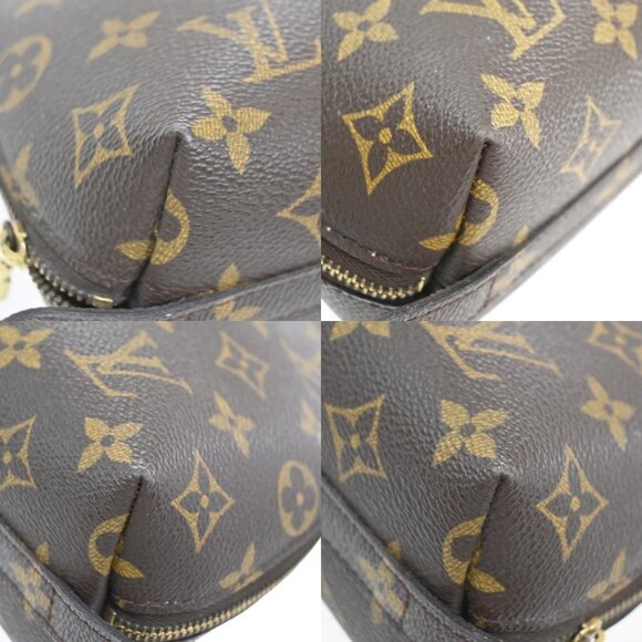 LOUIS VUITTON Trousse Demi Ronde Pouch Monogram Leather Brown M47520 04KB257 - Picture 7 of 16